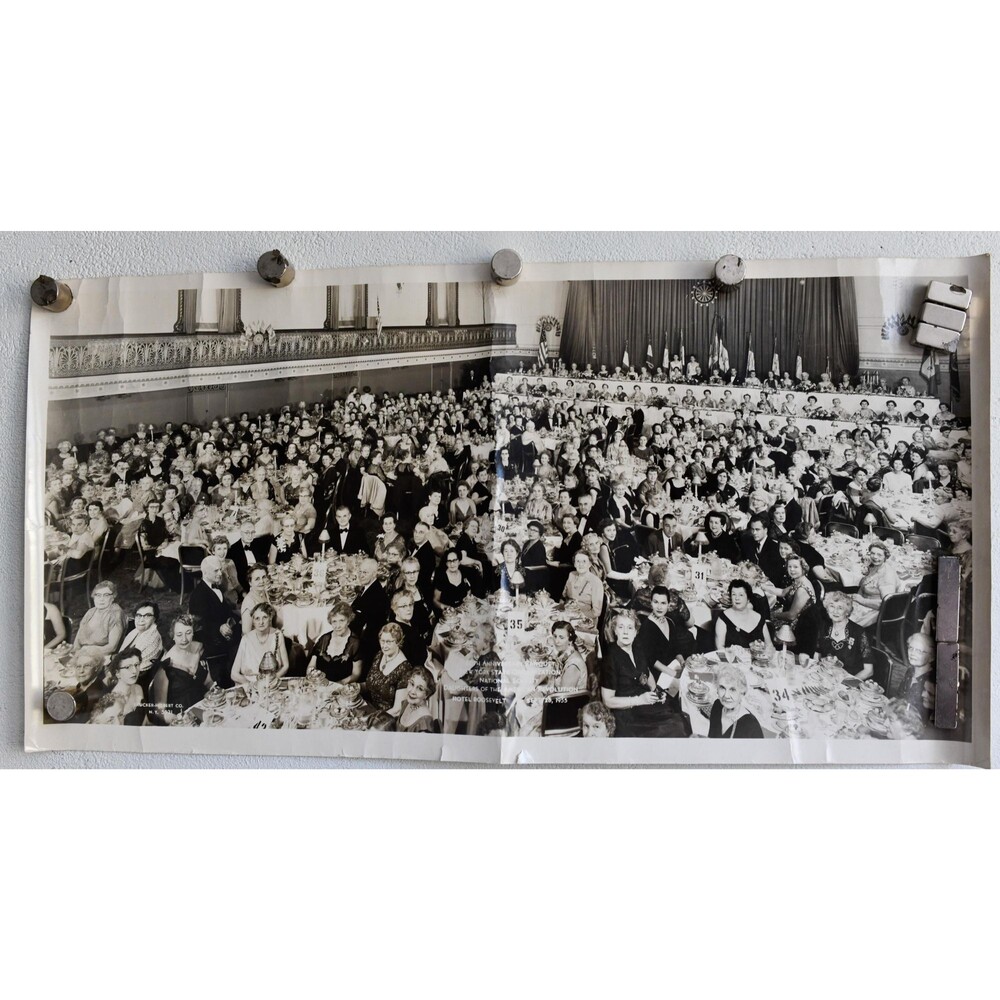 Original 1955 DAR Banquet Panoramic Photo Hotel Roosevelt New York Daughters
